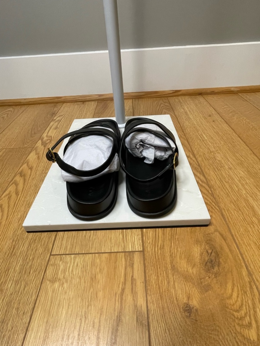 Aqua Black Strappy Slide Sandals - Picture 6 of 8